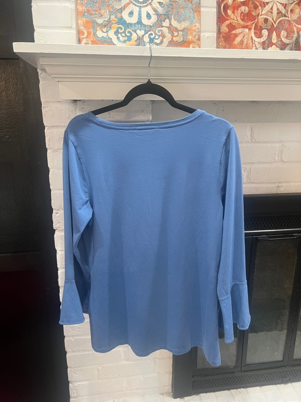 Isaac Mizrahi Light Blue Long-Sleeve Crewneck Top - Picture 5 of 8